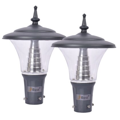 Bene Garden Light Fetor 21 Cm Fitted with White LED ( 15w, Clear, Grey, Pack of 2 Pc)