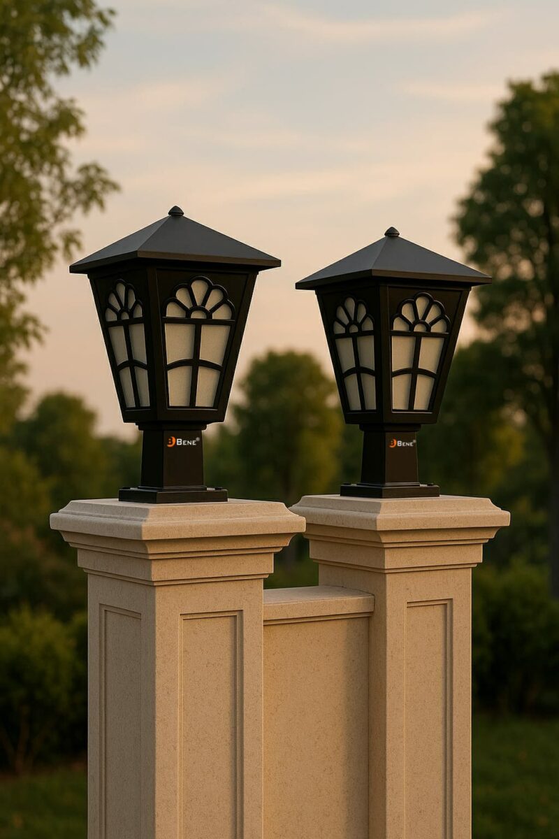 Bene Garden Light Nairo 19 cm (Forst Glass, Black, Pack of 2 Pc)