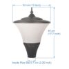 BENE Garden Light Fetor 33 Cm Fitted with Warm White LED ( 40w, Milky, Grey, Pack of 2 Pc) - Image 4