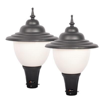 BENE Garden Light Clag 28 Cm Fitted with White LED ( 20w, Milky, Grey, Pack of 2 Pc)