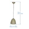 BENE Lancy Pendant Lamp MS 18 cm, (Grey Green, Pack of 2 Pc) - Image 6
