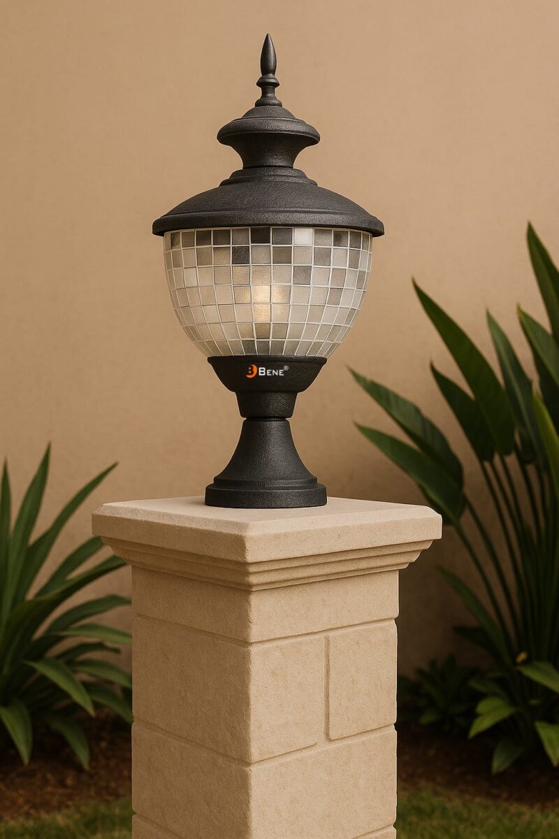 BENE Garden Light Giza 18.5 cm (Clear, Black, Pack of 1 Pc)