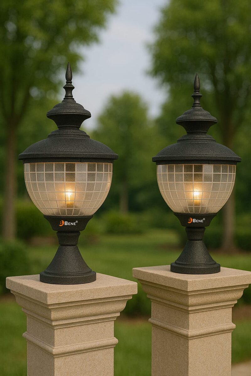 BENE Garden Light Giza 18.5 cm (Clear, Black, Pack of 2 Pc)