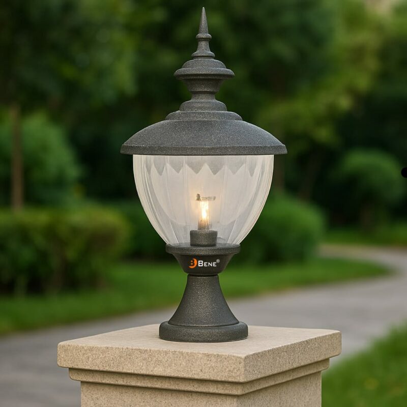 BENE Garden Light Lois 18.5 cm (Clear, Black, Pack of 1 Pc)