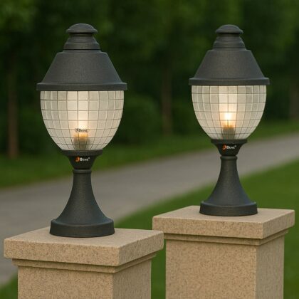 BENE Garden Light Essen 19 cm (Clear, Black, Pack of 2 Pc)