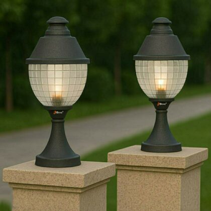 BENE Garden Light Essen 19 cm (Clear, Black, Pack of 2 Pc)