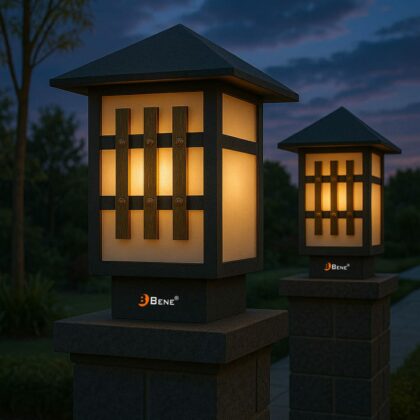 BENE Garden Light Morte 18 cm (Frost, Black, Pack of 2 Pc)