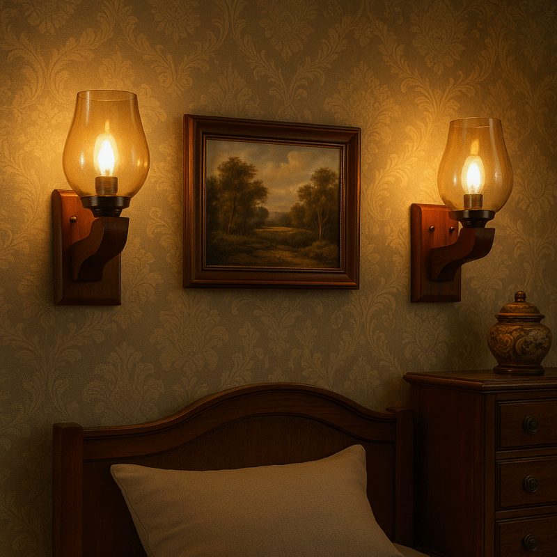 BENE Cairo Wall Light 10 cm, (Wood, Pack of 2 Pc)