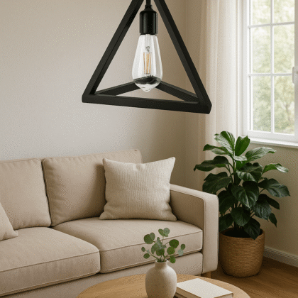 BENE Accra Pendant Lamp MS 25 cm, (Black, Pack of 1 Pc)