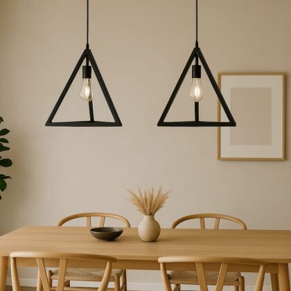 BENE Accra Pendant Lamp MS 40 cm, (Black, Pack of 2 Pc)
