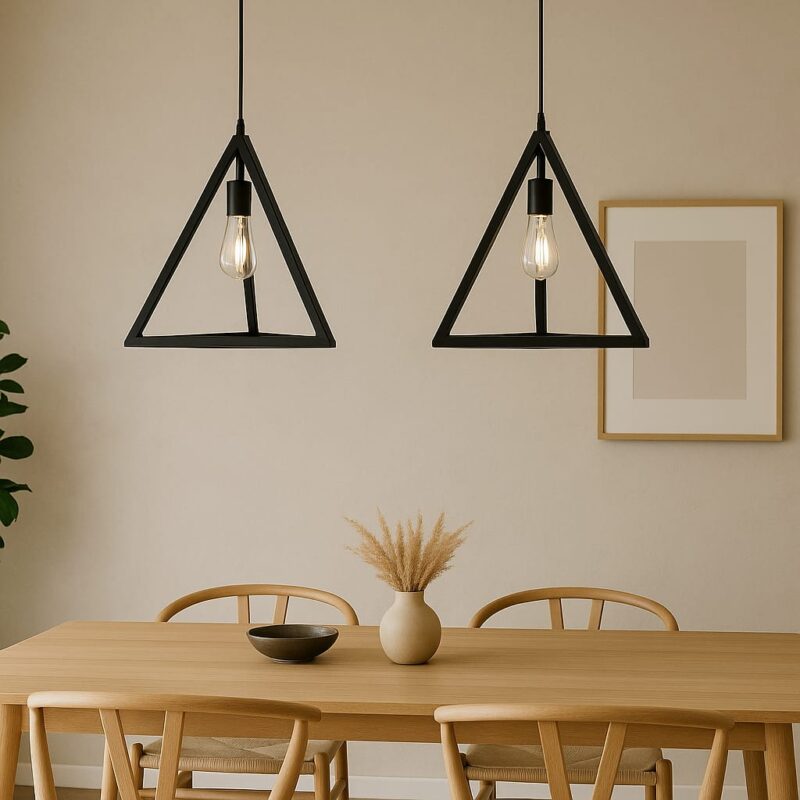 BENE Accra Pendant Lamp MS 40 cm, (Black, Pack of 2 Pc)