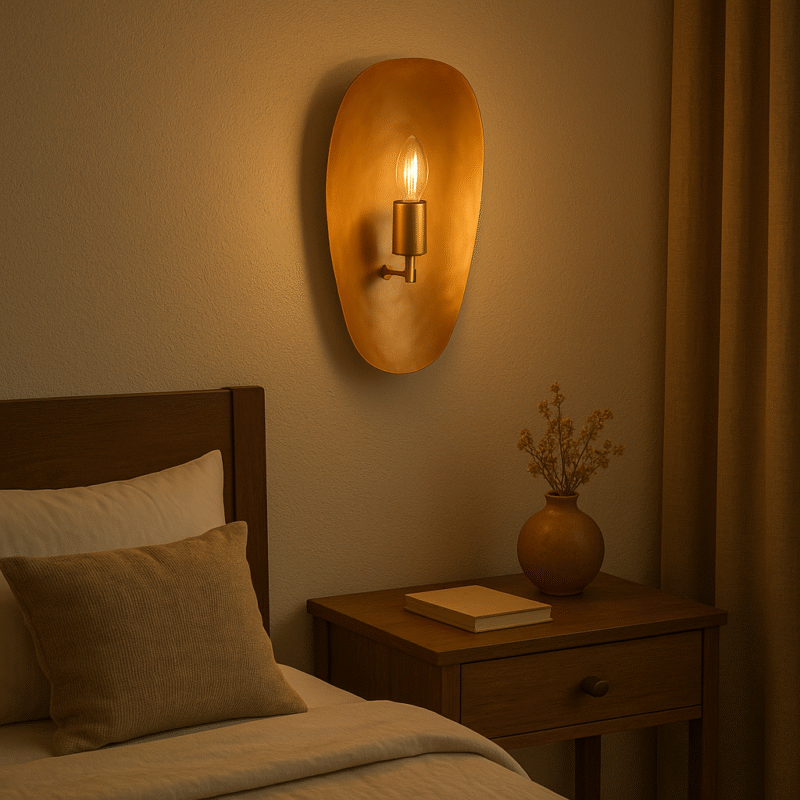 BENE Apia Wall Lamp 36 cm, (MS, Golden, Pack of 1 Pc)