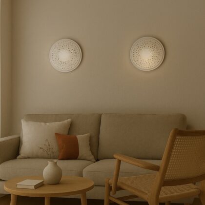 BENE Arcot Wall Lamp 36 cm, (SS, White, Pack of 2 Pc)
