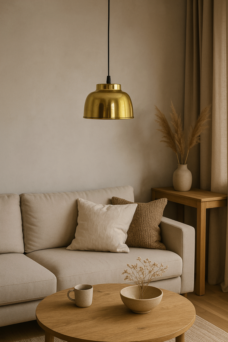 BENE Baku Pendant Lamp MS 21 cm, (Golden, Pack of 1 Pc)