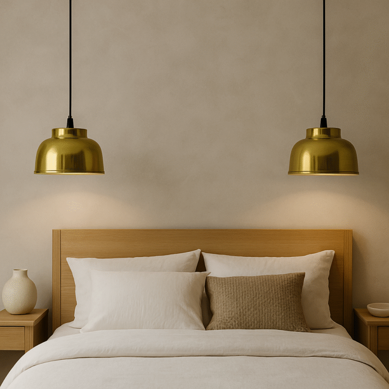 BENE Baku Pendant Lamp MS 21 cm, (Golden, Pack of 2 Pc)