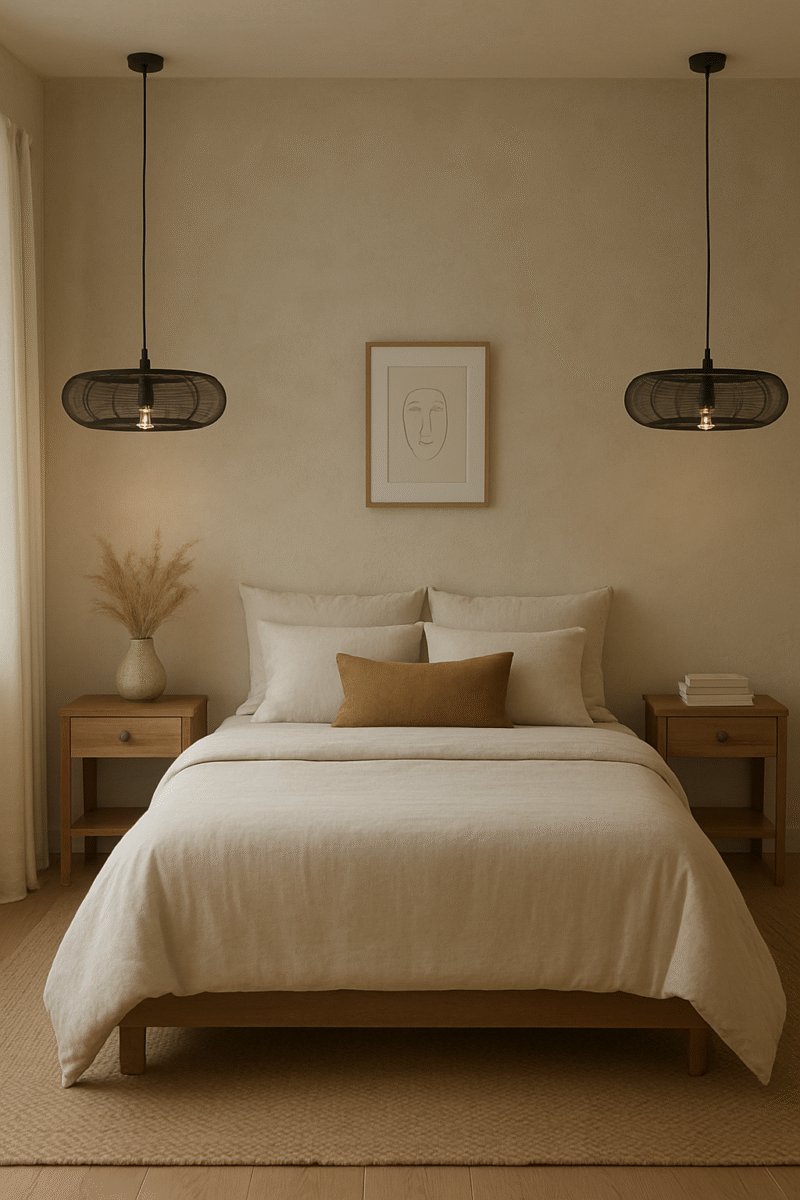 BENE Cali Pendant Lamp MS 41 cm, (Black, Pack of 2 Pc)
