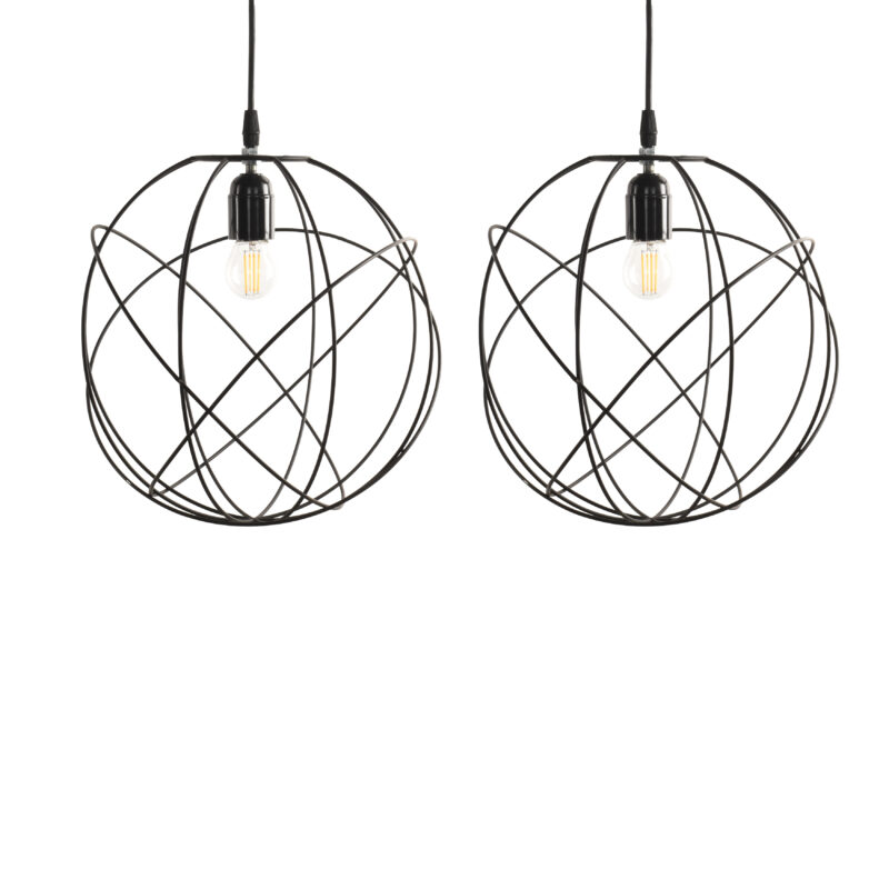 BENE Delta Pendant Lamp MS 31 cm, (Black, Pack of 2 Pc) - Image 2