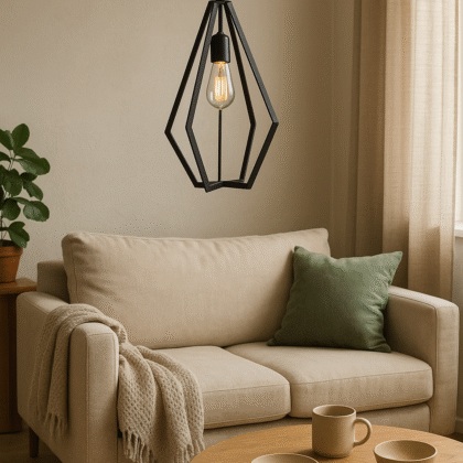 BENE Dijon Pendant Lamp MS 19 cm, (Black, Pack of 1 Pc)