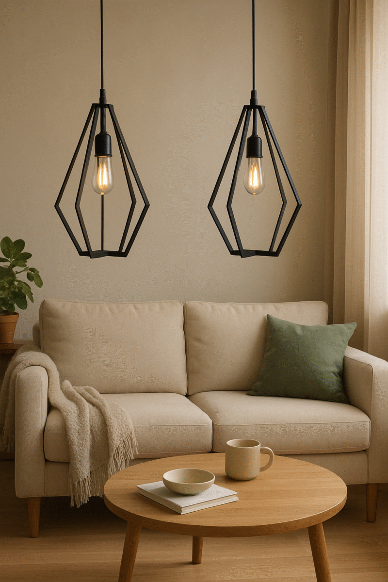 BENE Dijon Pendant Lamp MS 19 cm, (Black, Pack of 2 Pc)