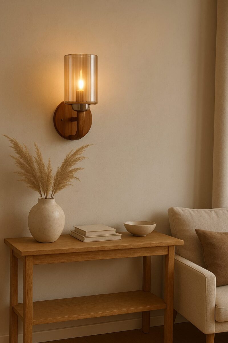 BENE Fargo Wall Lamp 11 cm, (Wood, Pack of 1 Pc)