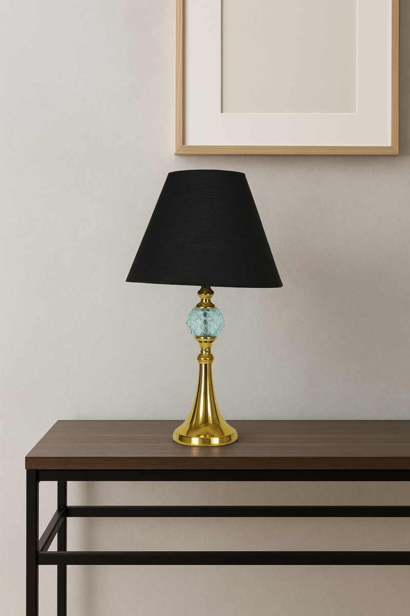 BENE Fondi Table Lamp MS 38 cm, (Golden, Pack of 1 Pc)