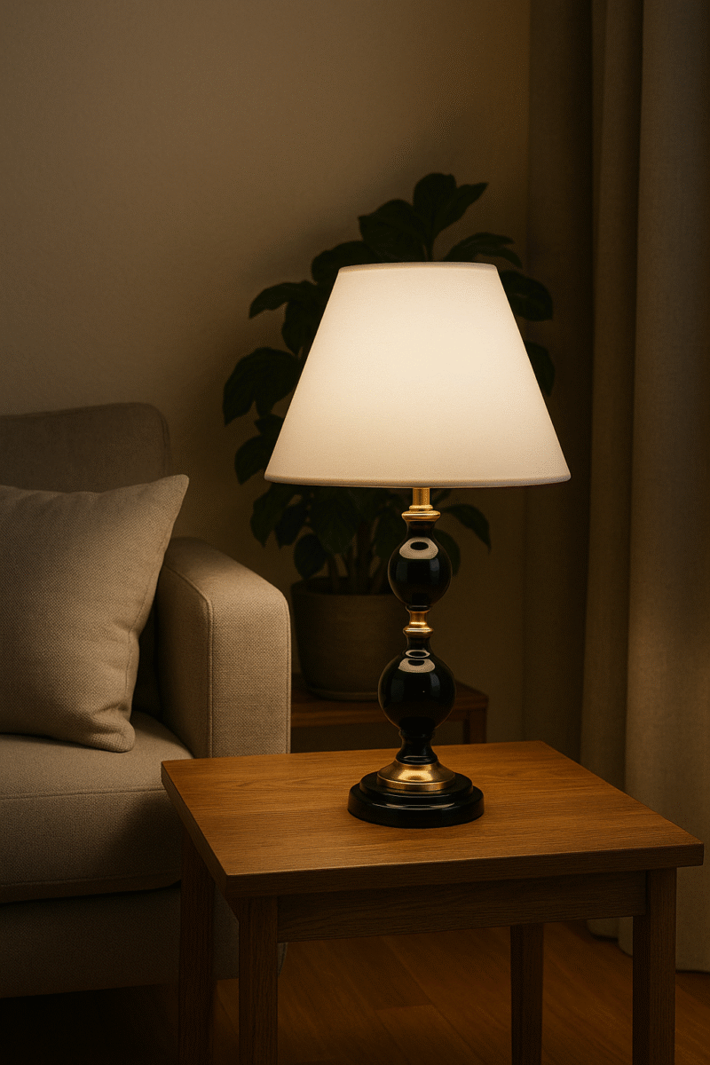 BENE Fuji Table Lamp MS 44 cm, (Black, Pack of 1 Pc)