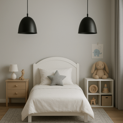 BENE Hazel Pendant Lamp MS 19 cm, (Black, Pack of 2 Pc)