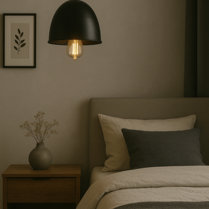 BENE Hazel Pendant Lamp MS 23 cm, (Black, Pack of 1 Pc)