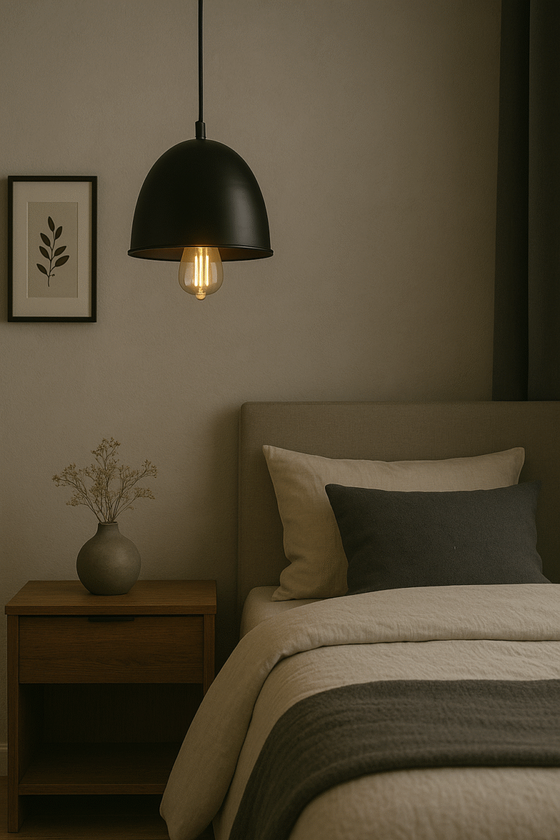 BENE Hazel Pendant Lamp MS 23 cm, (Black, Pack of 1 Pc)