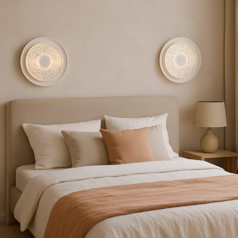 BENE Keith Wall Lamp 36 cm, (SS, White, Pack of 2 Pc)