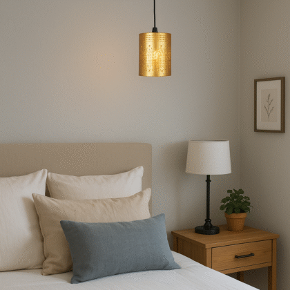 BENE Kyle Pendant Lamp MS 8 cm, (Golden, Pack of 1 Pc)