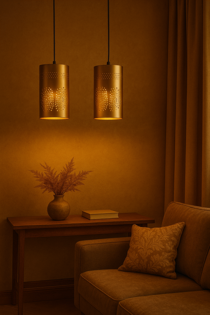 BENE Kyle Pendant Lamp MS 12 cm, (Golden, Pack of 2 Pc)