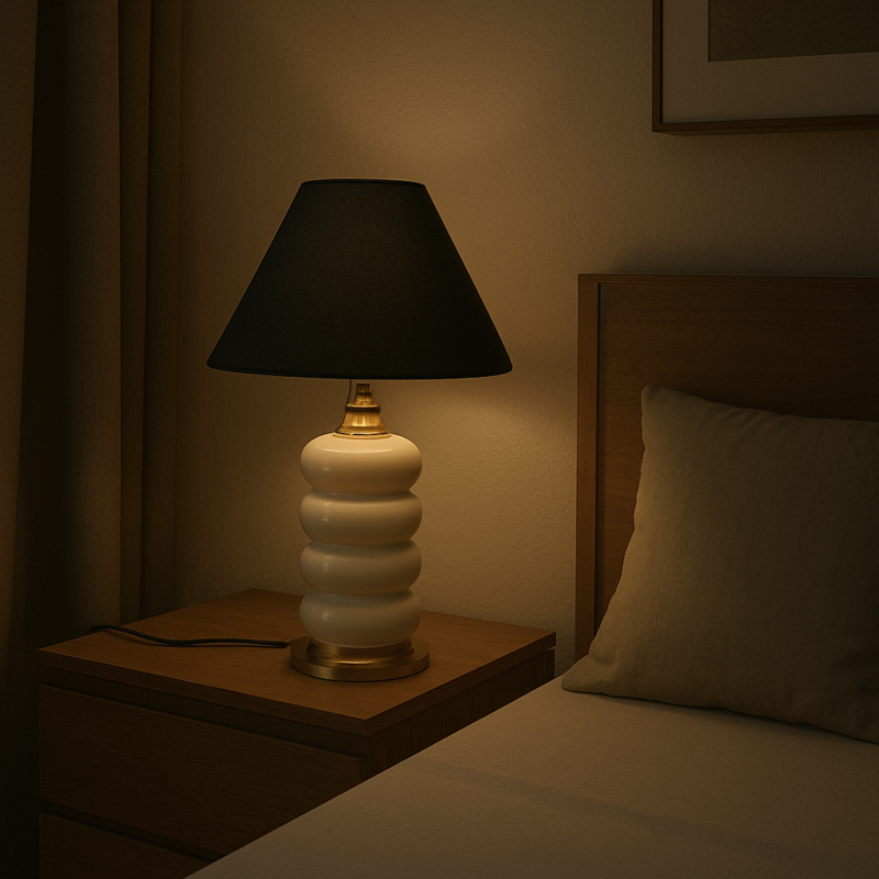 BENE Massy Table Lamp MS 38 cm, (Golden, Pack of 1 Pc)