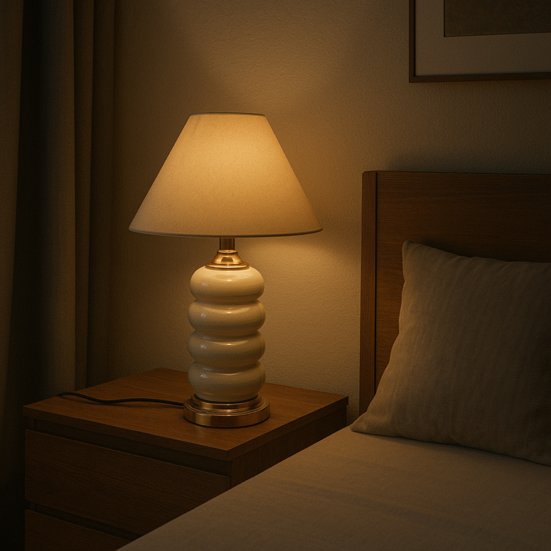 BENE Massy Table Lamp MS 38 cm, (Golden, Pack of 1 Pc)