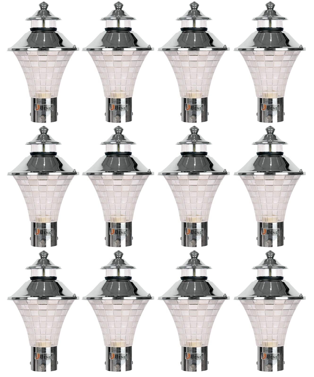 BENE Geruit Outdoor Lamp (Steel, 18 Cms, Pack of 12 Pcs)