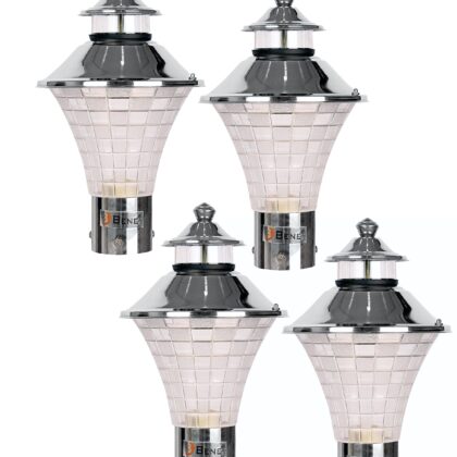 BENE Geruit  Outdoor Lamp (Steel, 18 Cms, Pack of 4 Pcs)