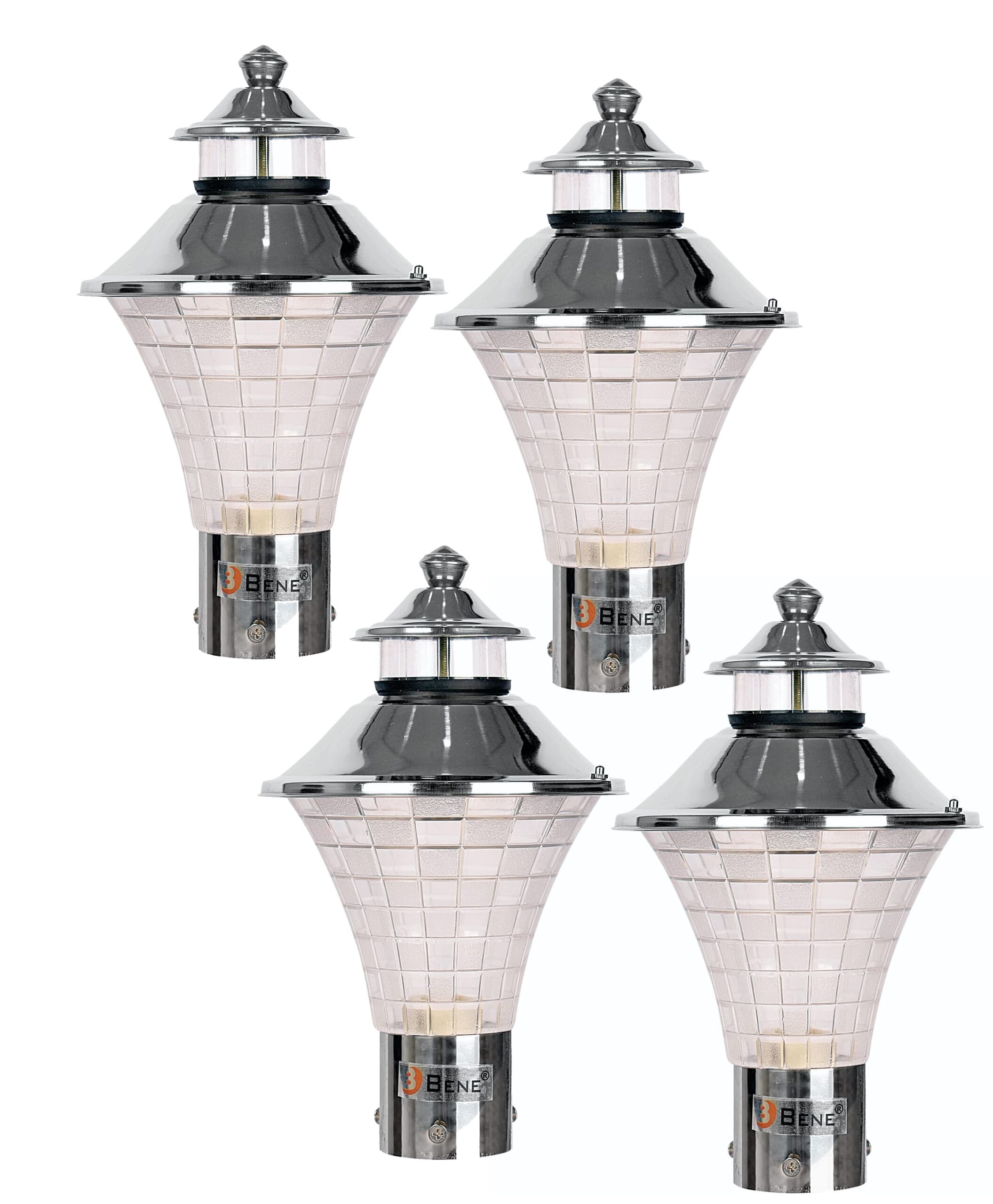 BENE Geruit Outdoor Lamp (Steel, 18 Cms, Pack of 4 Pcs)
