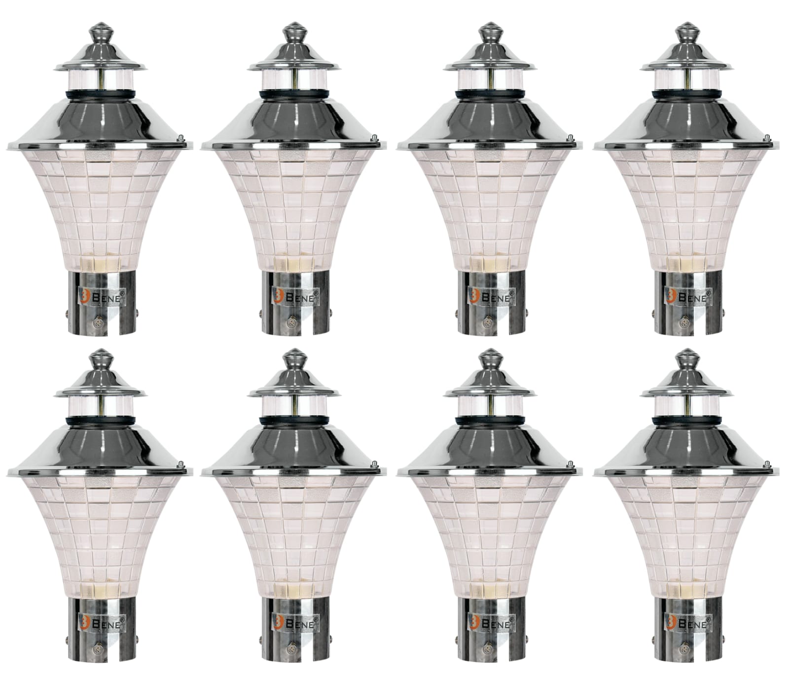 BENE Geruit Outdoor Lamp (Steel, 18 Cms, Pack of 8 Pcs)