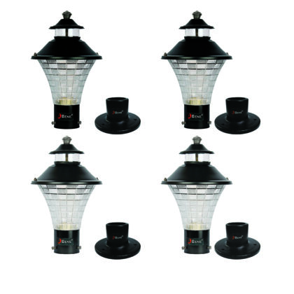 Bene Garden Light Geruit with Base Stand (Black, 18 Cms, Pack of 4 Pcs)