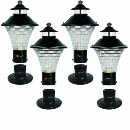 Bene Garden Light Geruit with Base Stand (Black, 18 Cms, Pack of 4 Pcs)